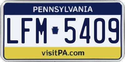 PA license plate LFM5409