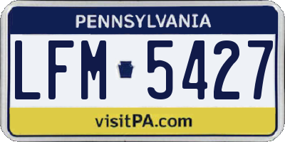 PA license plate LFM5427