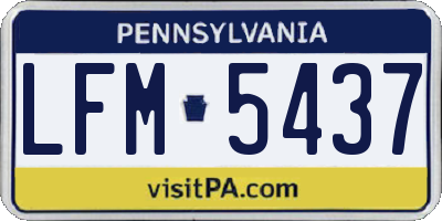 PA license plate LFM5437
