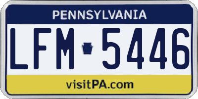 PA license plate LFM5446