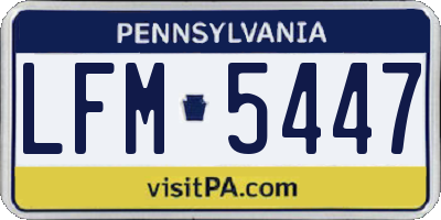 PA license plate LFM5447