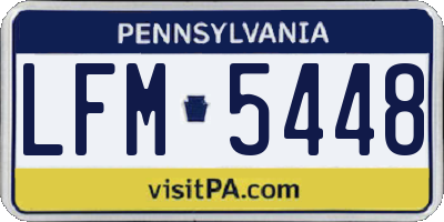 PA license plate LFM5448