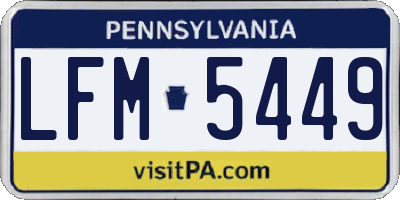 PA license plate LFM5449