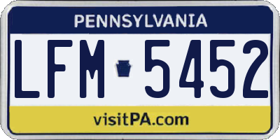 PA license plate LFM5452