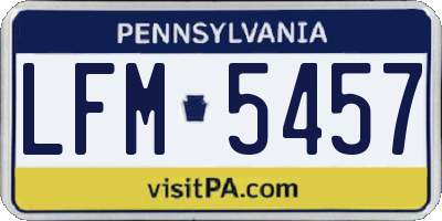 PA license plate LFM5457