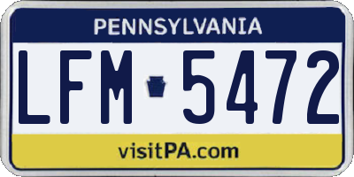 PA license plate LFM5472