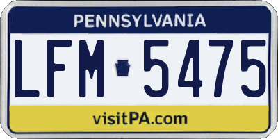 PA license plate LFM5475