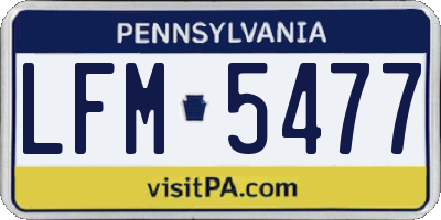 PA license plate LFM5477