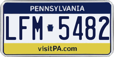 PA license plate LFM5482