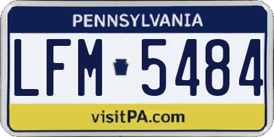 PA license plate LFM5484