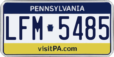 PA license plate LFM5485