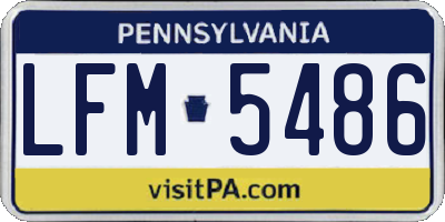 PA license plate LFM5486