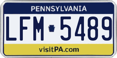PA license plate LFM5489