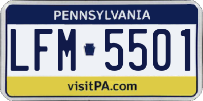 PA license plate LFM5501