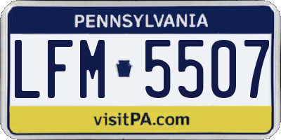 PA license plate LFM5507