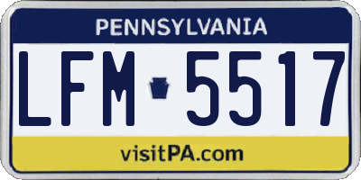 PA license plate LFM5517