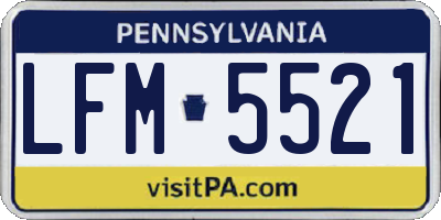 PA license plate LFM5521