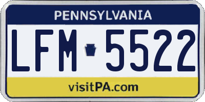 PA license plate LFM5522
