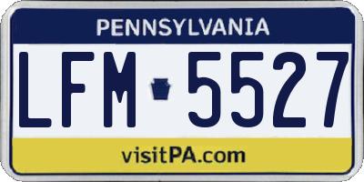 PA license plate LFM5527