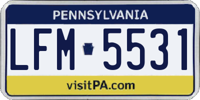 PA license plate LFM5531