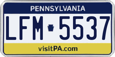 PA license plate LFM5537