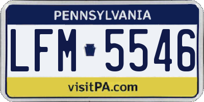 PA license plate LFM5546