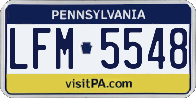 PA license plate LFM5548