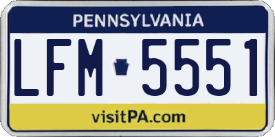PA license plate LFM5551