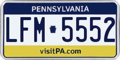 PA license plate LFM5552