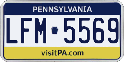 PA license plate LFM5569