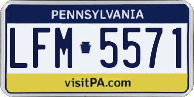 PA license plate LFM5571