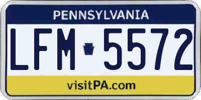PA license plate LFM5572