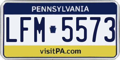 PA license plate LFM5573
