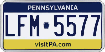 PA license plate LFM5577