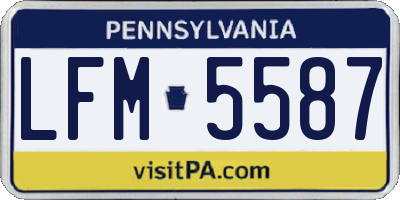 PA license plate LFM5587