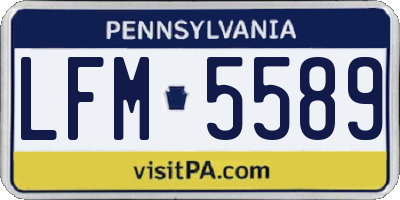 PA license plate LFM5589