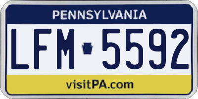 PA license plate LFM5592