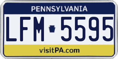 PA license plate LFM5595
