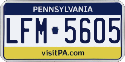 PA license plate LFM5605