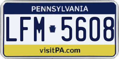 PA license plate LFM5608