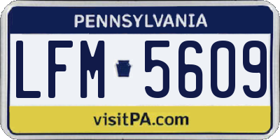 PA license plate LFM5609