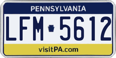 PA license plate LFM5612