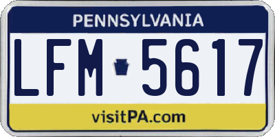 PA license plate LFM5617