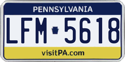PA license plate LFM5618