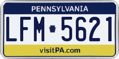 PA license plate LFM5621