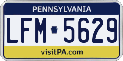 PA license plate LFM5629