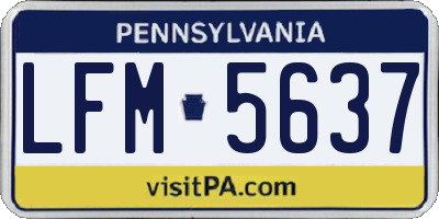 PA license plate LFM5637