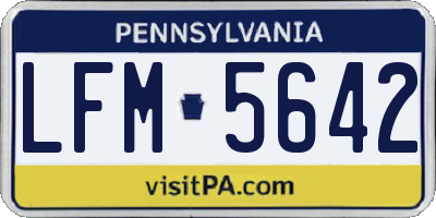 PA license plate LFM5642