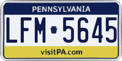 PA license plate LFM5645