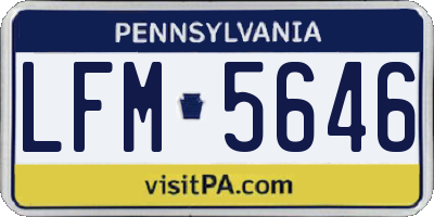 PA license plate LFM5646